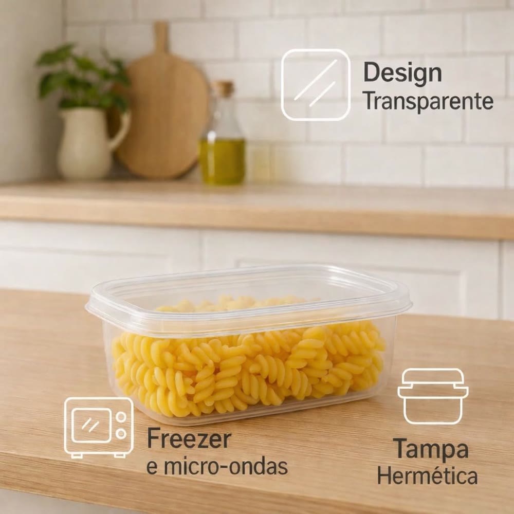 Kit 10 Potes Herméticos 800ml Livre de BPA