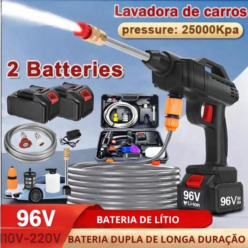 Lava Jato Portátil 96V Sem Fio com 2 Baterias
