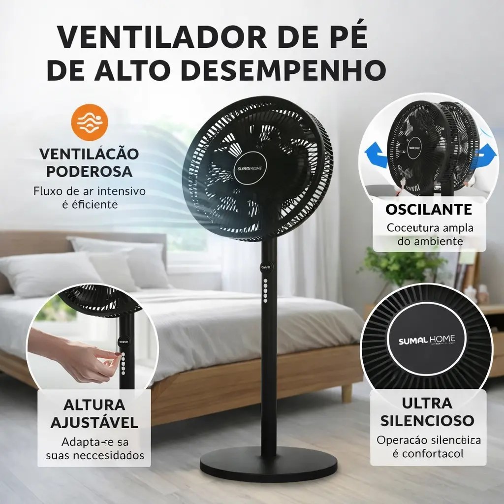 Ventilador de Coluna 116 cm Silencioso